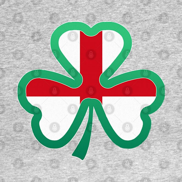 England Flag for st patricks day, Irish Shamrock by Myteeshirts